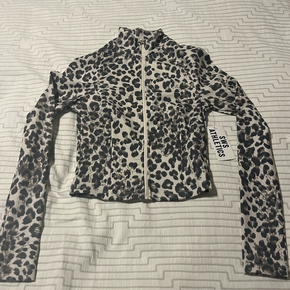 Leopard Print Zip-Up Jacket - Size Small - NWT